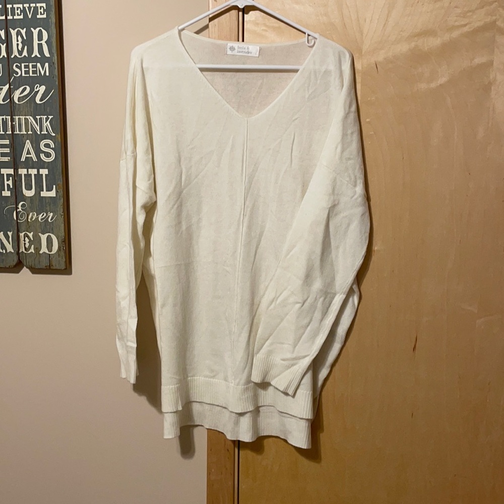 Light cream long sweater
